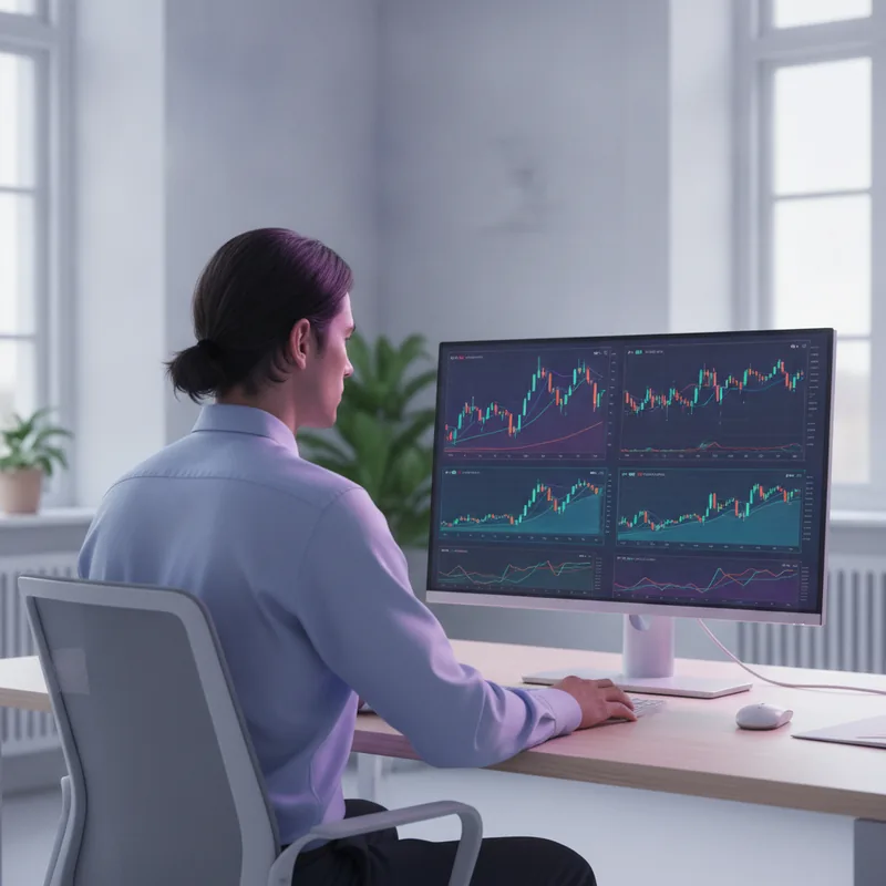 Focused investor reviewing a portfolio strategy on screen